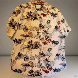 Denim & Flower Floral Men's Shirt Short Sleeve Size XL